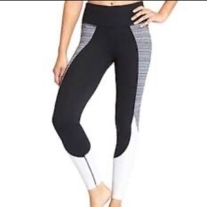 Athleta Black White Colorblock Leggings